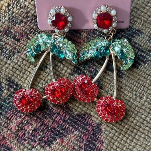 Trendy Red Cherry Earrings